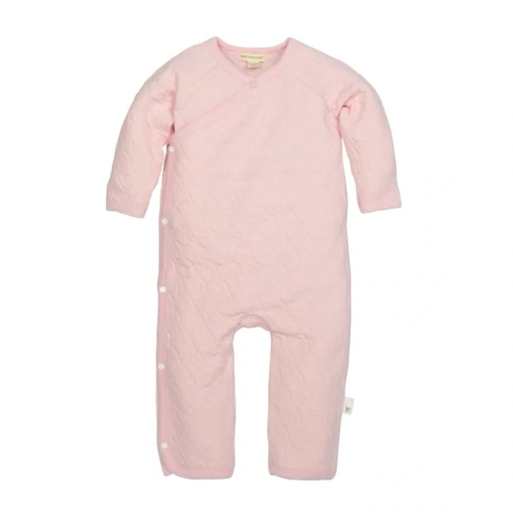 NWT Burt’s Bees Baby Quilted Bee Organic Wrap Front Baby Jumpsuit Size 3-6 Mths